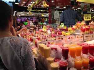 Fresh Fruit smoothie anyone?...At the Barcelona Market