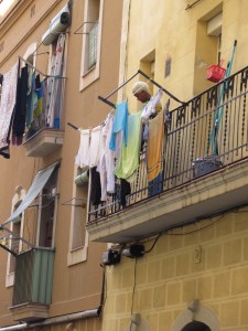 Local woman doing laundry on Saturday